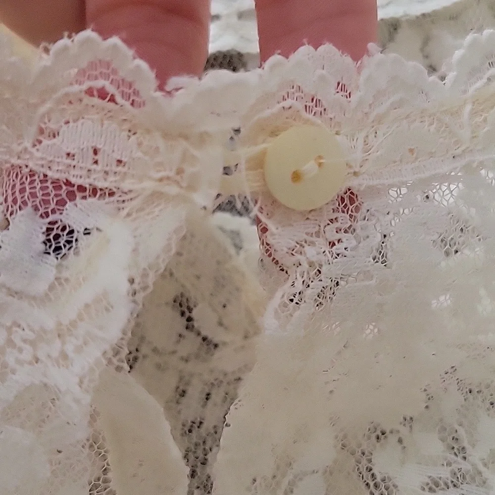 Vintage Lace Drop Waist Sheer Dress Nightgown Victorian Bridal Wedding Fairycore - Picture 8 of 14